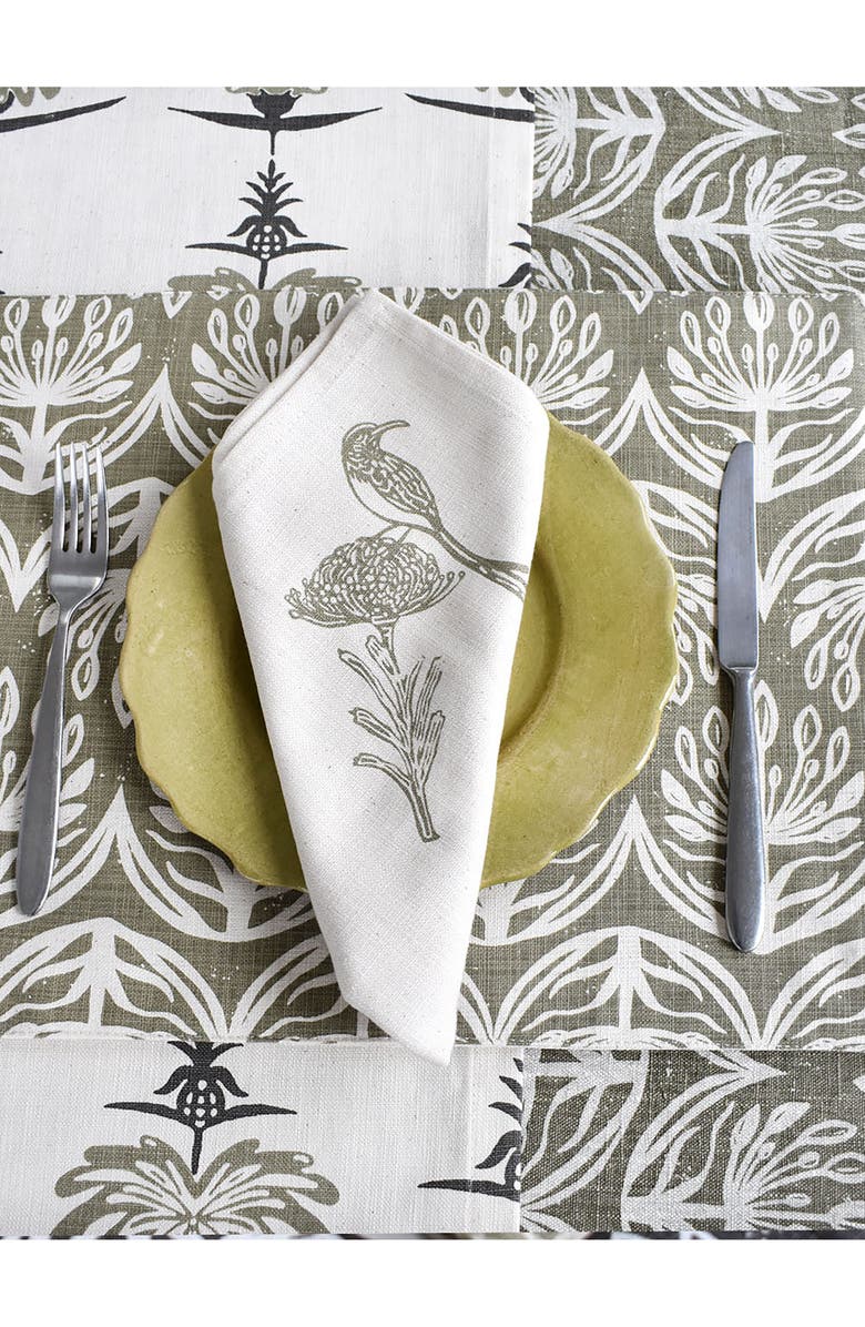 FRENCH HOME Botanical Set of 4 Placemats, Alternate, color, Sage