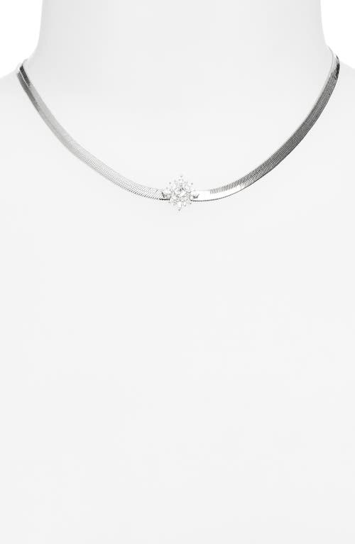 Nordstrom Cubic Zirconia Burst Snake Chain Necklace In Metallic