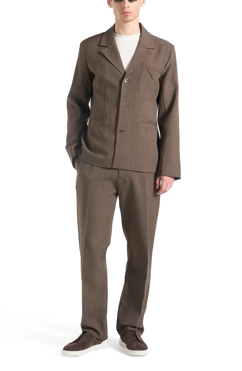 Manière De Voir Bastien Single Breasted Hatched Tailored Suit Jacket, Alternate, color,