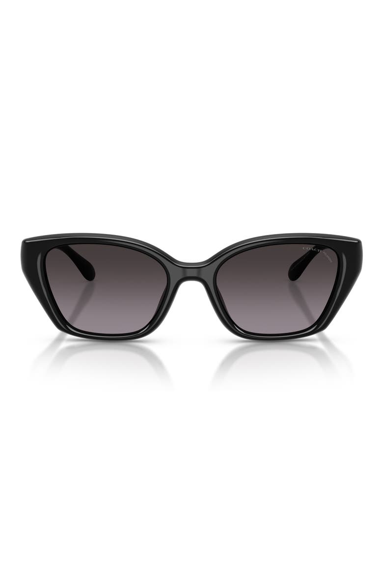 53mm Gradient Polarized Irregular Sunglasses, Main, color, BLACK / GREY GRADIENT POLAR