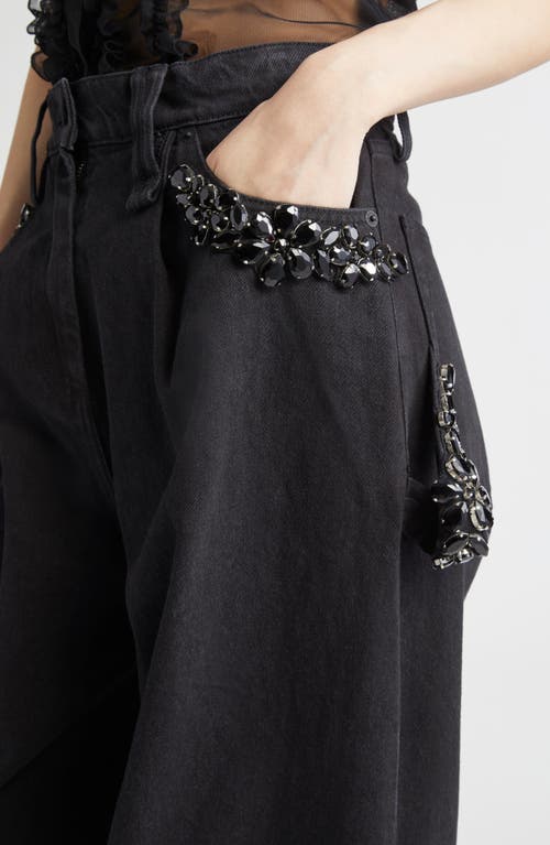 Simone Rocha Turbo Crystal Embellished Wide Leg Puddle Carpenter Jeans