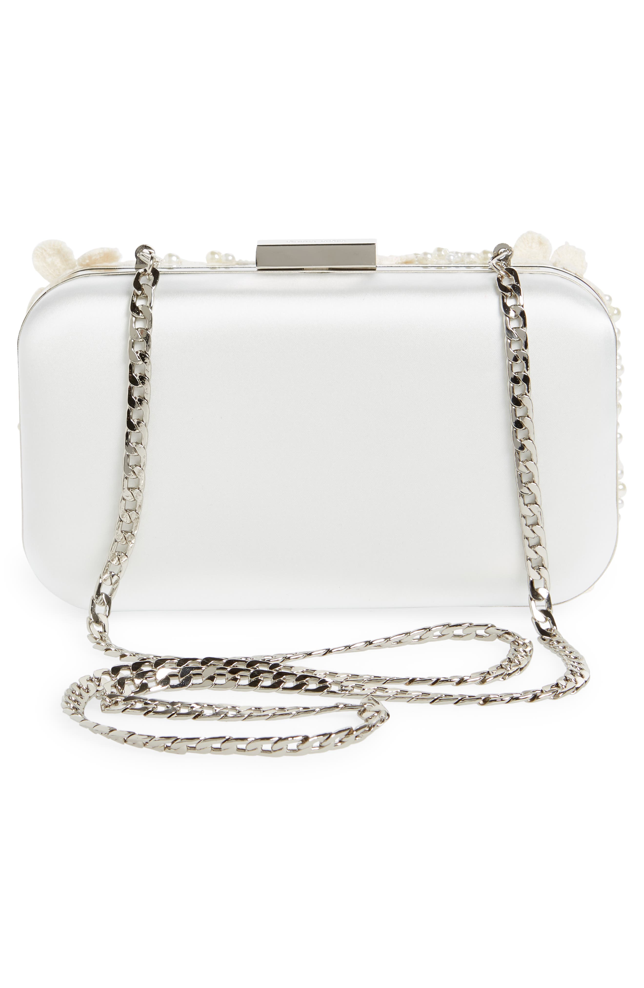 Olga Berg Beth Bead & Crystal Clutch, Alternate, color, Ivory