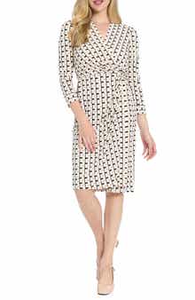 Twist Front Draped Sheath Dress