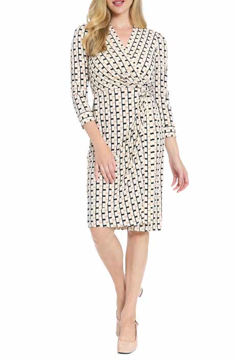 London Times Twist Front Draped Sheath Dress