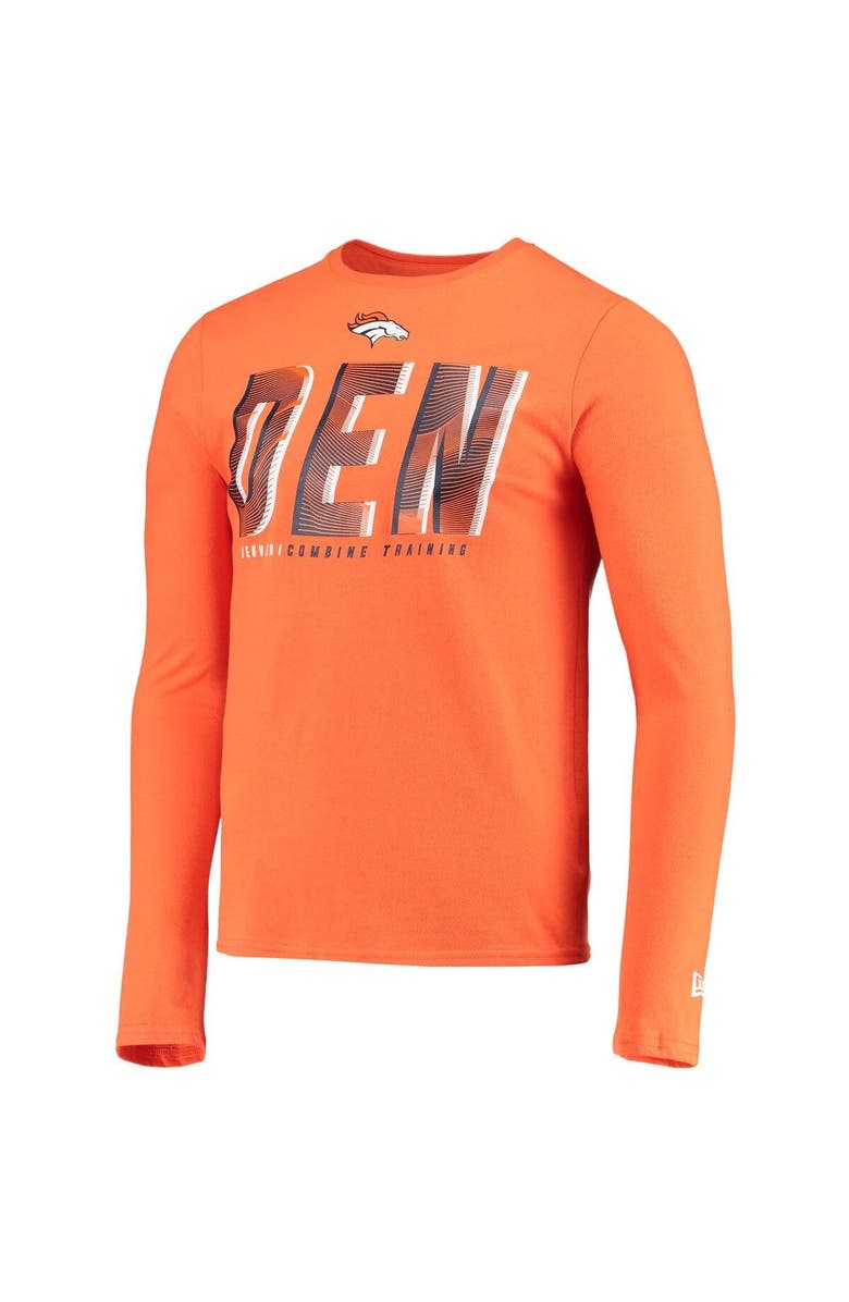 New Era Men's New Era Orange Denver Broncos Combine Authentic Static Abbreviation Long Sleeve T-Shirt, Alternate, color, Orange