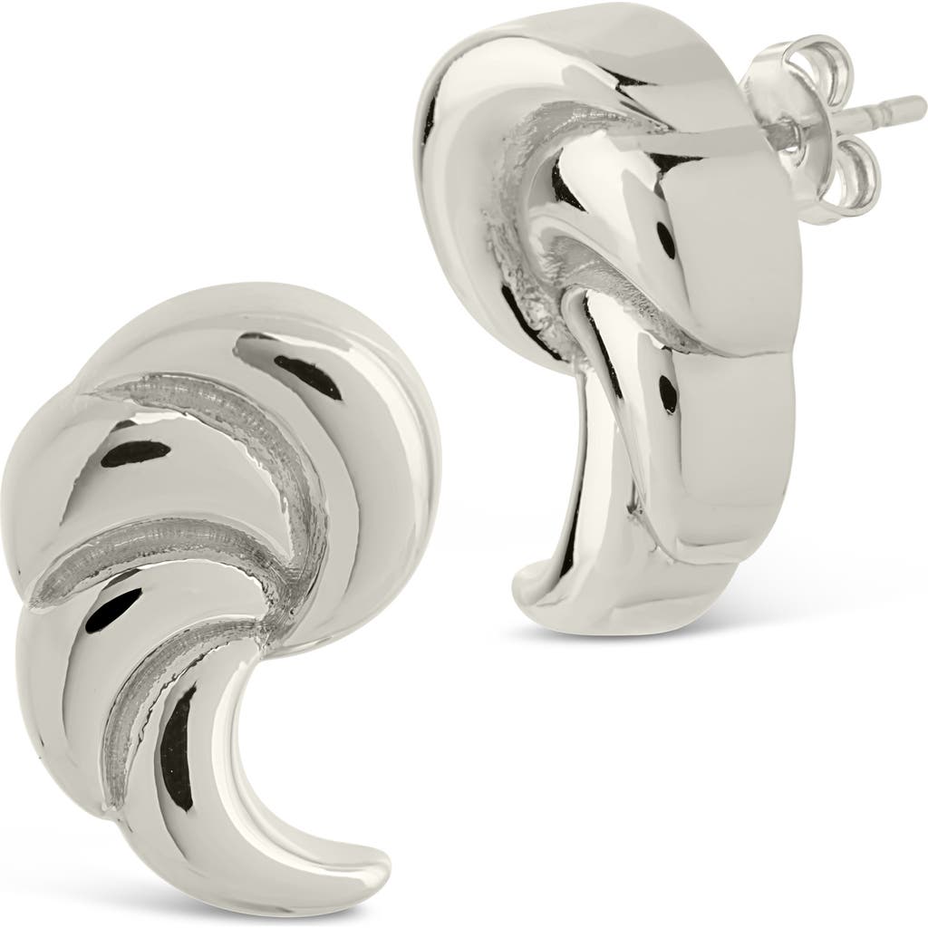 Sterling Forever French Horn Stud Earrings