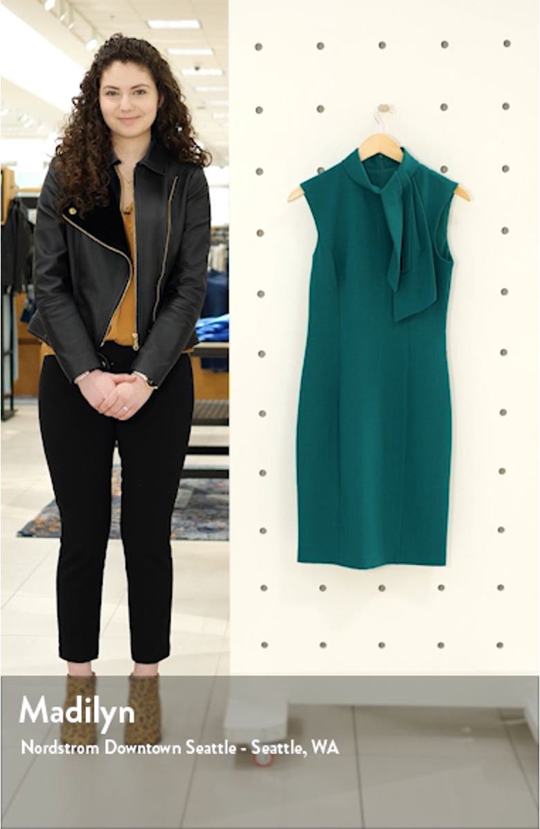 Jabot Neck Sleeveless Sheath Dress, sales video thumbnail