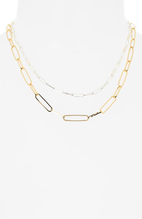 Nordstrom Rack Set Of Two Mixed Chain Necklaces In Multi