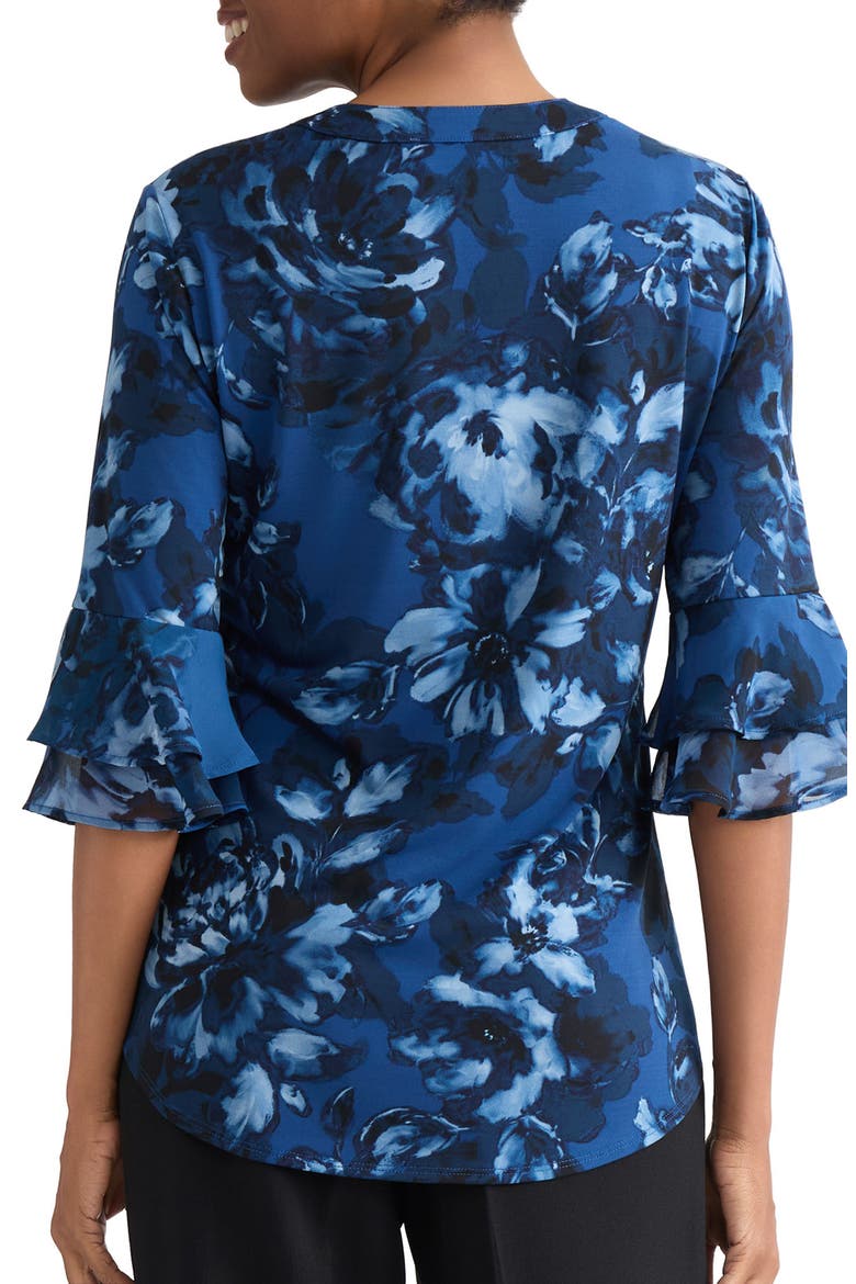 Floral Print Top, Alternate, color, BLUE NIGHT MULTI