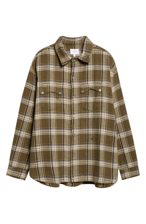 Aviano Plaid Flannel Cargo Shirt