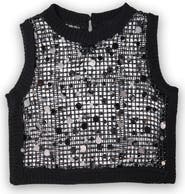 SAACHI Embellished Cropped Openwork Sweater Vest