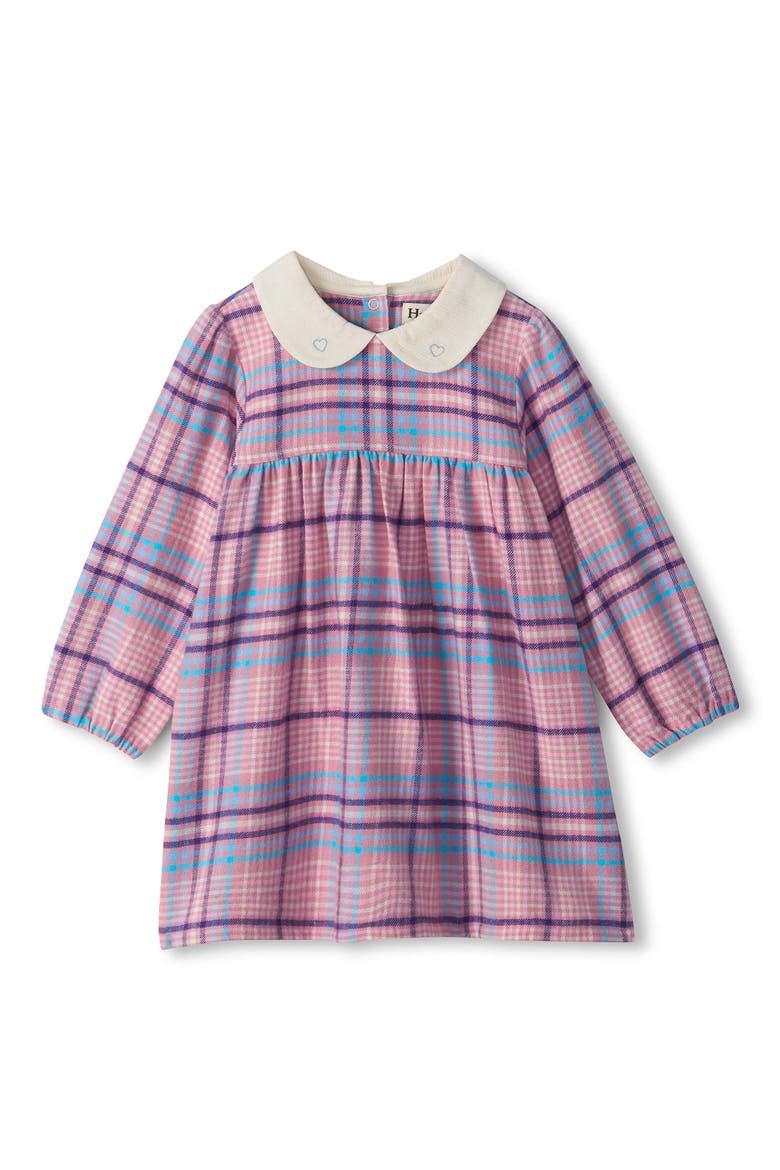 Kids' Plaid Cotton Flannel Dress, Main, color, GARDENIA