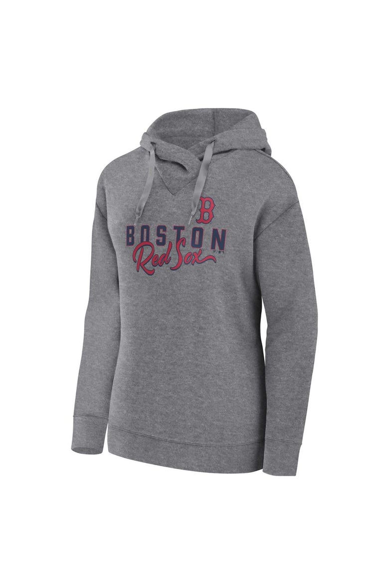 Women's Profile Heather Gray Boston Red Sox Plus Size Pullover Hoodie, Alternate, color, Heather Gray