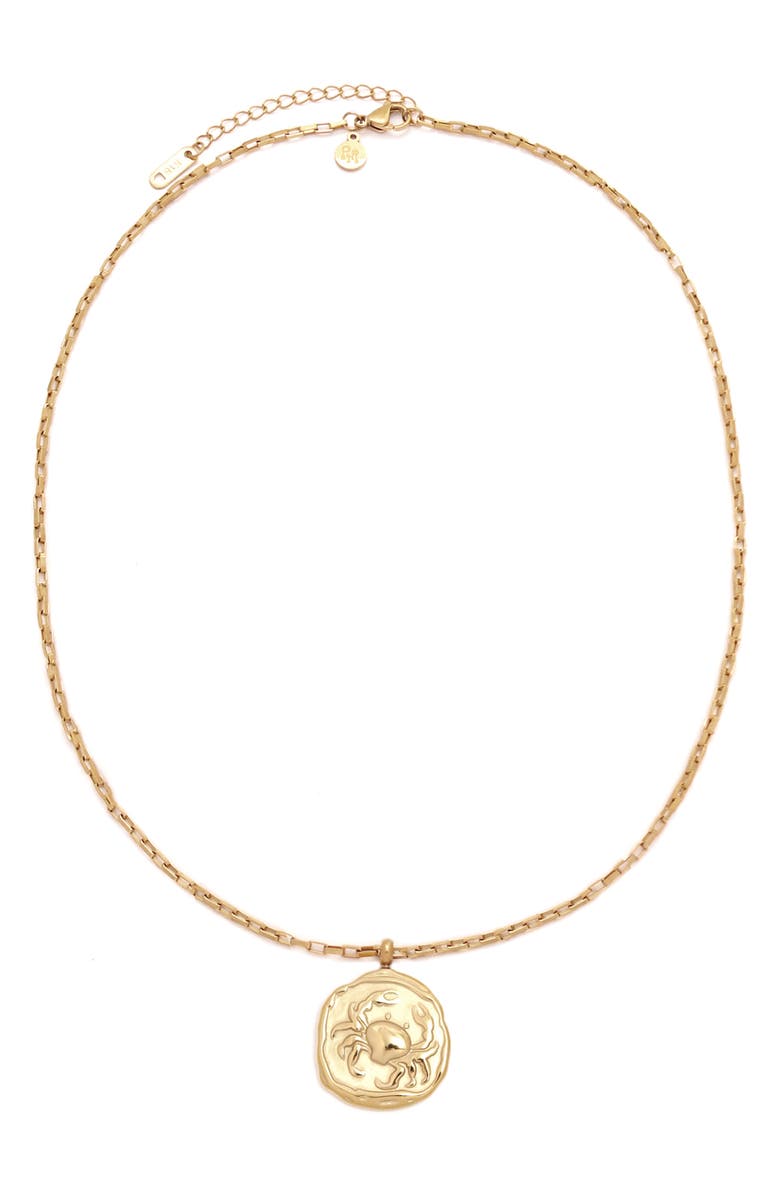 Petit Moments Horoscope Charm Necklace, Main, color, Gold-Cancer