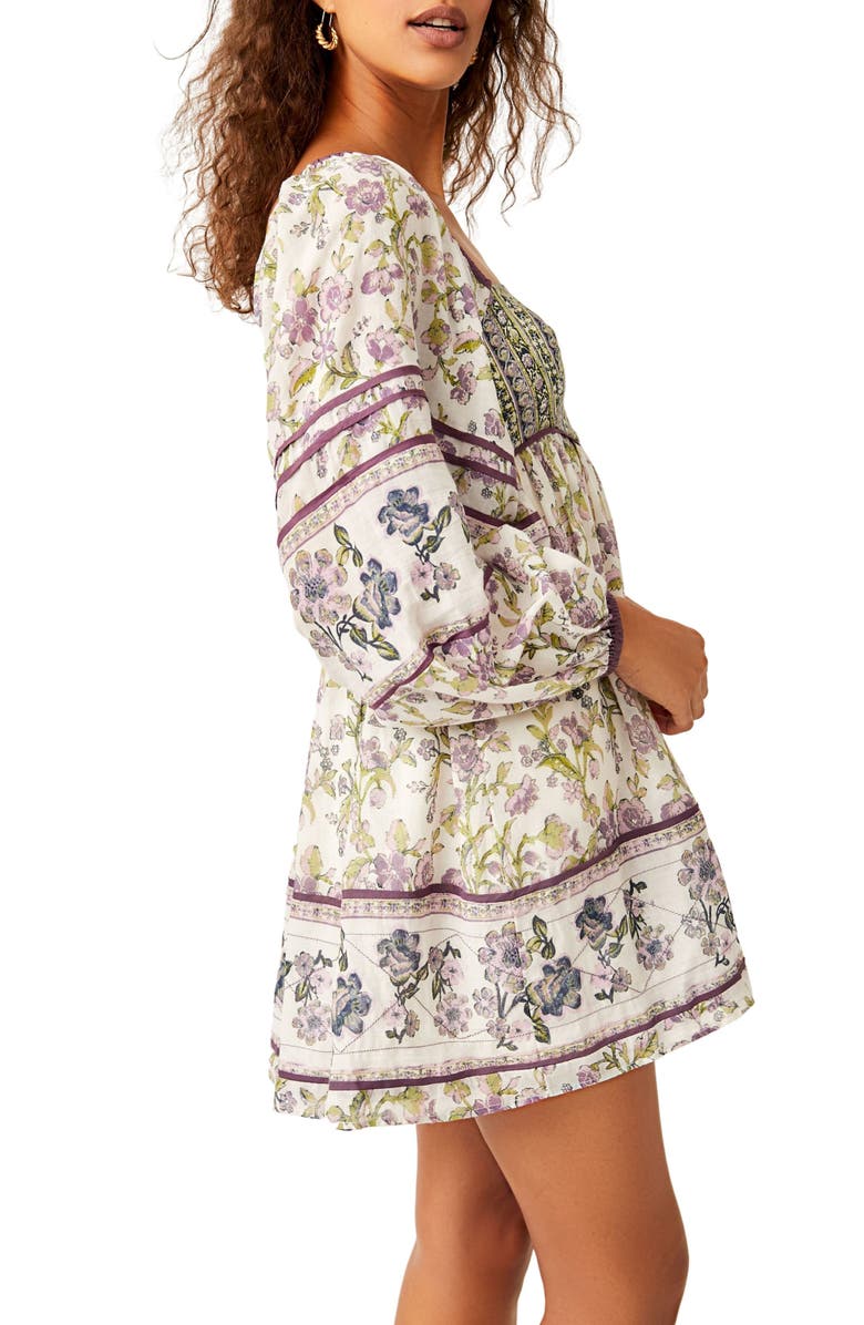 Free People Endless Afternoon Print Long Sleeve Minidress, Alternate, color, 