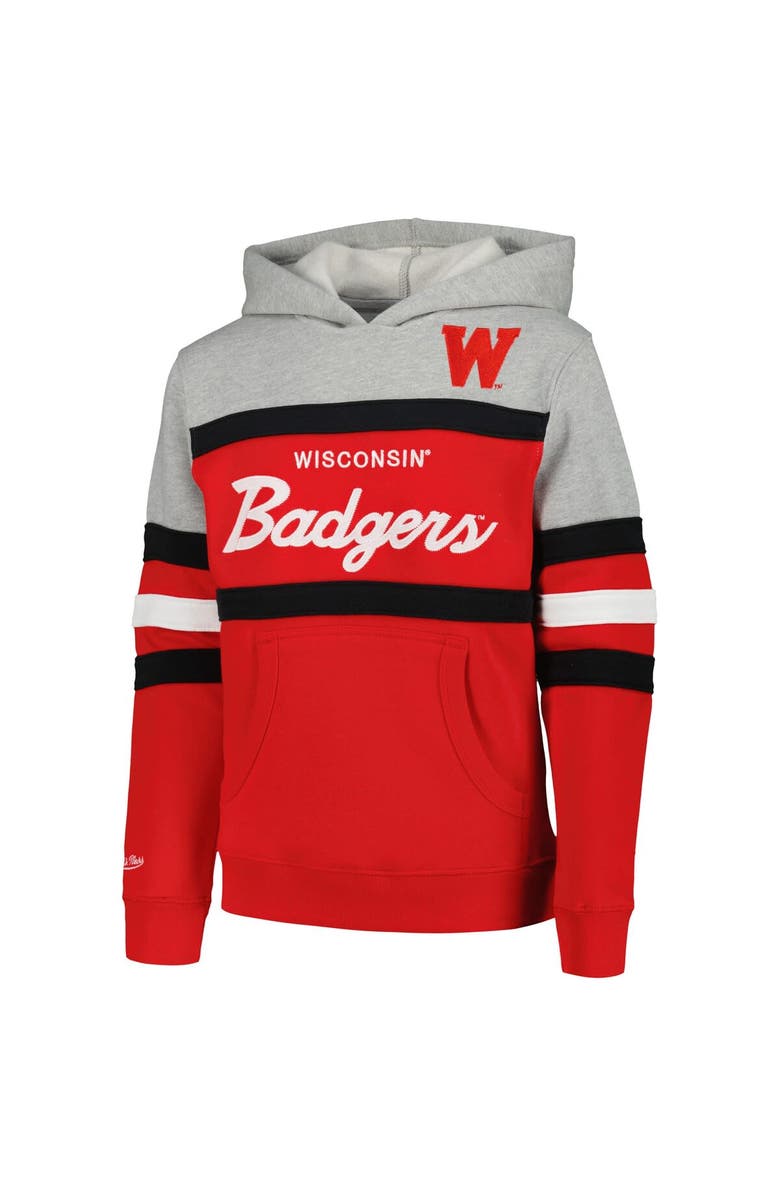 Mitchell & Ness Youth Mitchell & Ness  Red Wisconsin Badgers Head Coach Hoodie, Alternate, color, 