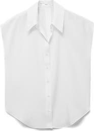 MANGO Cap Sleeve Button-Up Shirt