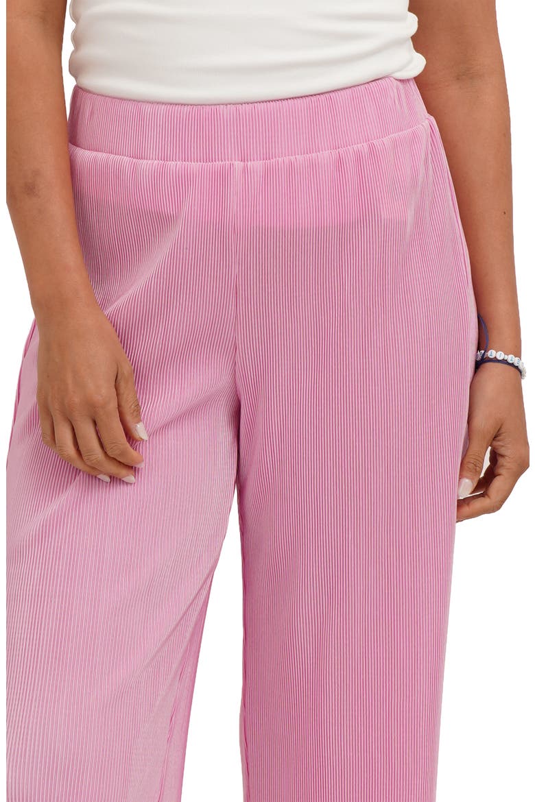 Plisse Wide Leg Crop Pants, Alternate, color, BON BON