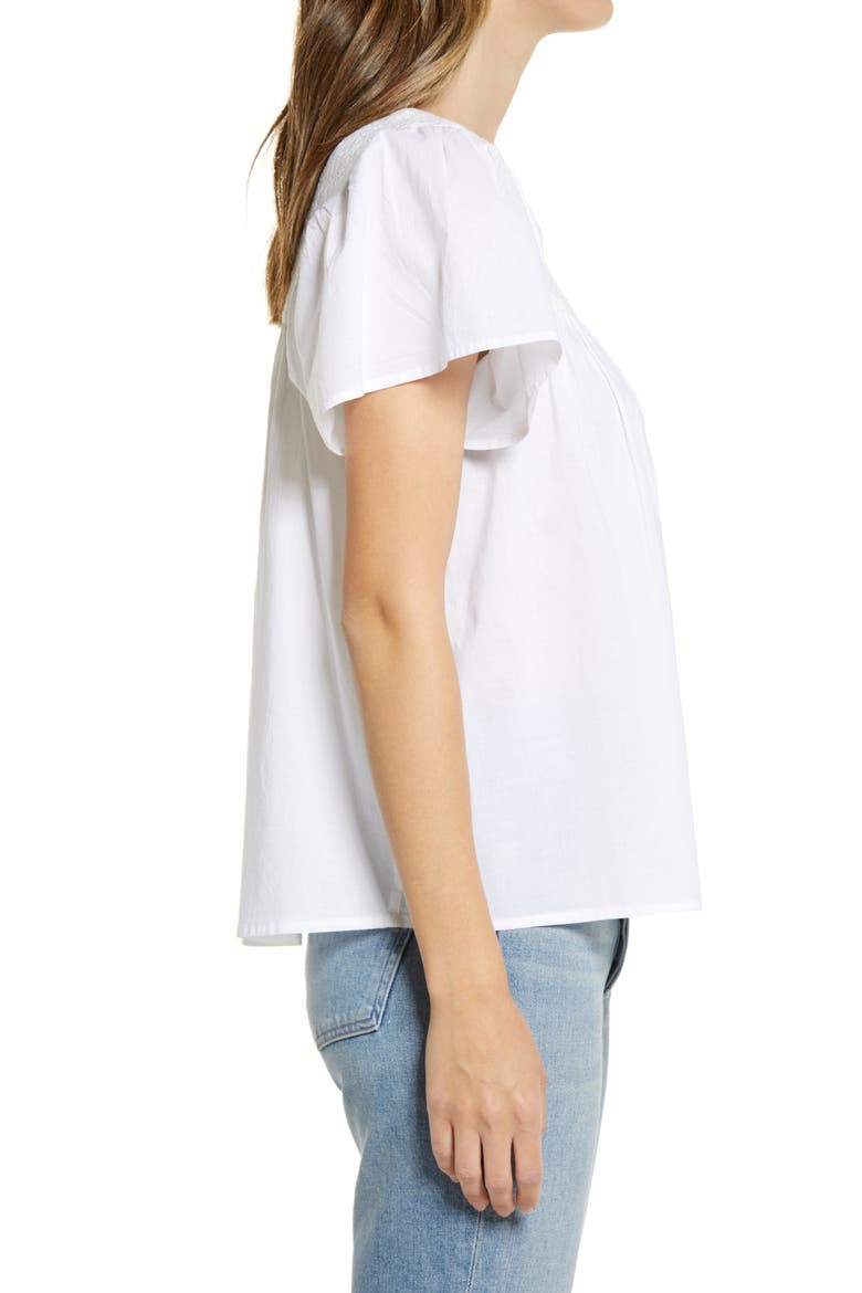 Lace Detail Top, Alternate, color, WHITE