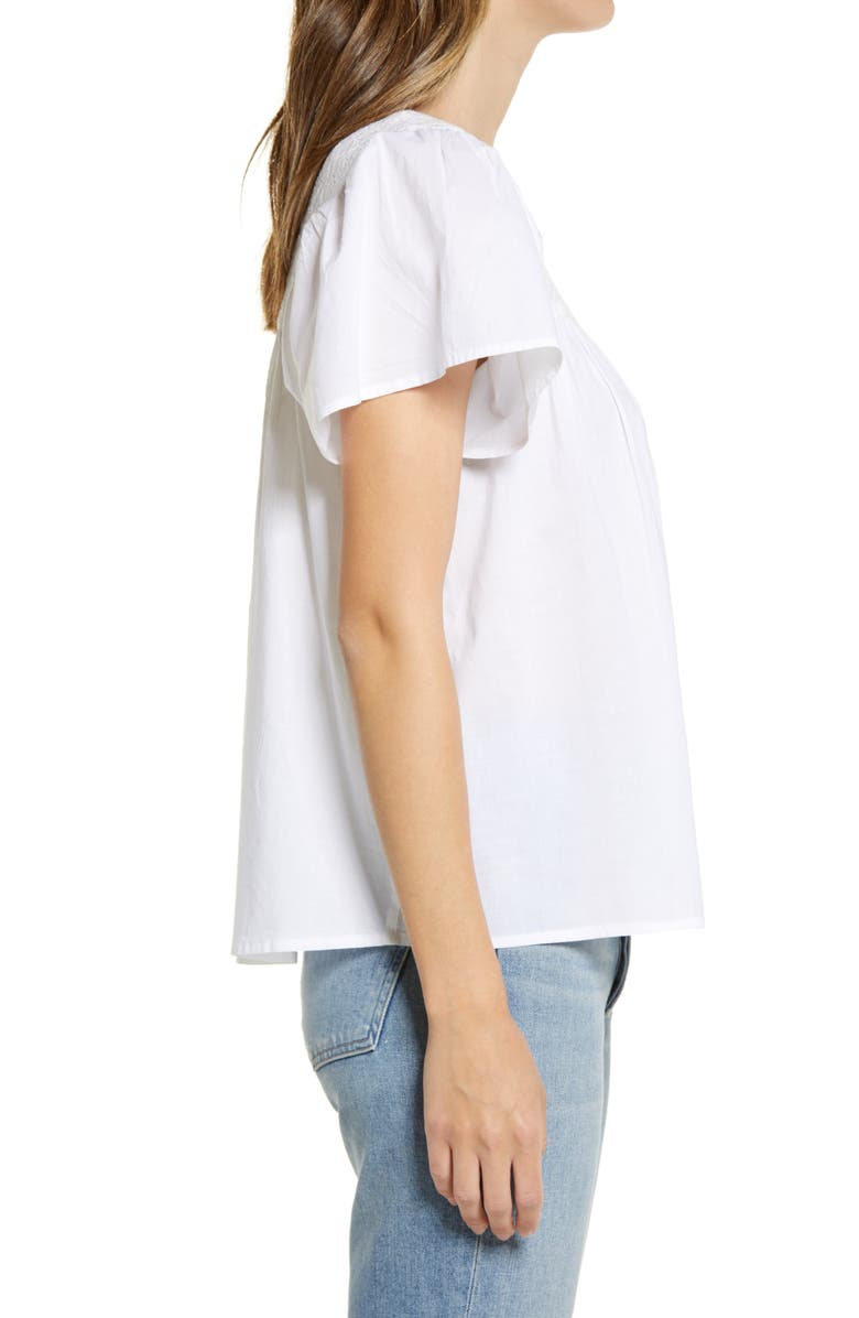 Caslon<sup>®</sup> Lace Detail Top, Alternate, color, White