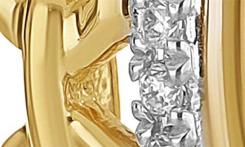Carriere Jewelry Carrière Jewelry Diamond & Link Huggie Hoop Earrings In 14k Yellow Gold