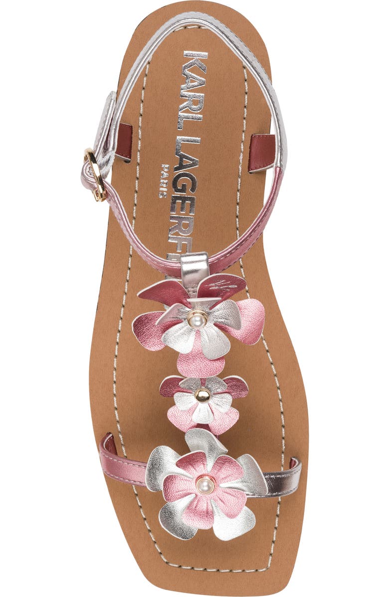 KARL LAGERFELD PARIS Margate Flower Embellished Sandal, Alternate, color, Pink