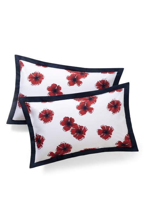 Set of Two Poppy Hawaiian Print Pillow Sham