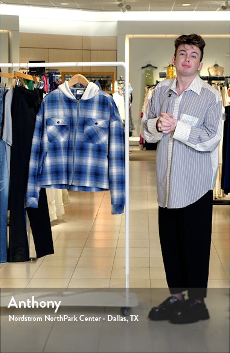 Oversize Plaid Flannel Hooded Zip Jacket, sales video thumbnail