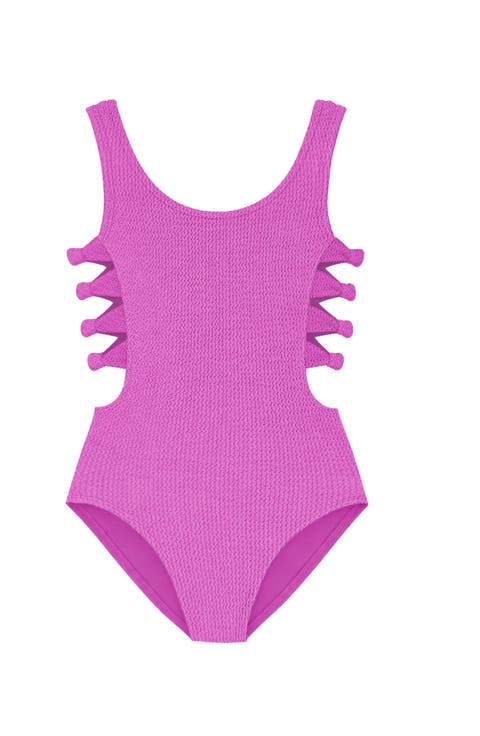 Crinkle Bow Side Cutout One Piece