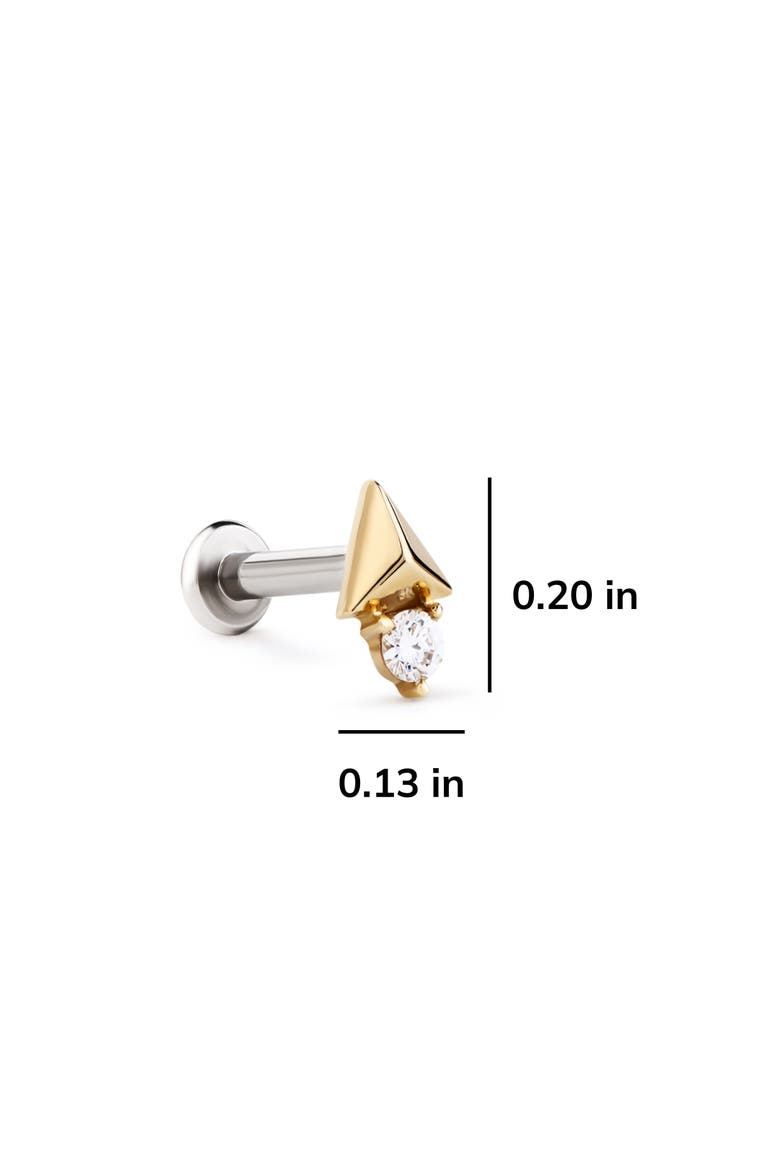 Solid Yellow Gold - Diamond Pyramid Flatback Studs, Alternate, color, Gold