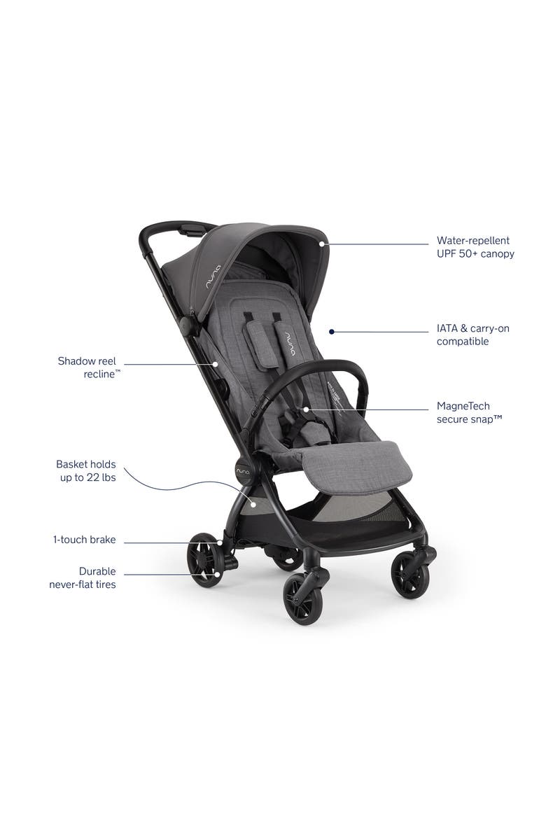 VIAA™ cabn Ultracompact Cabin Stroller, Alternate, color, PEWTER