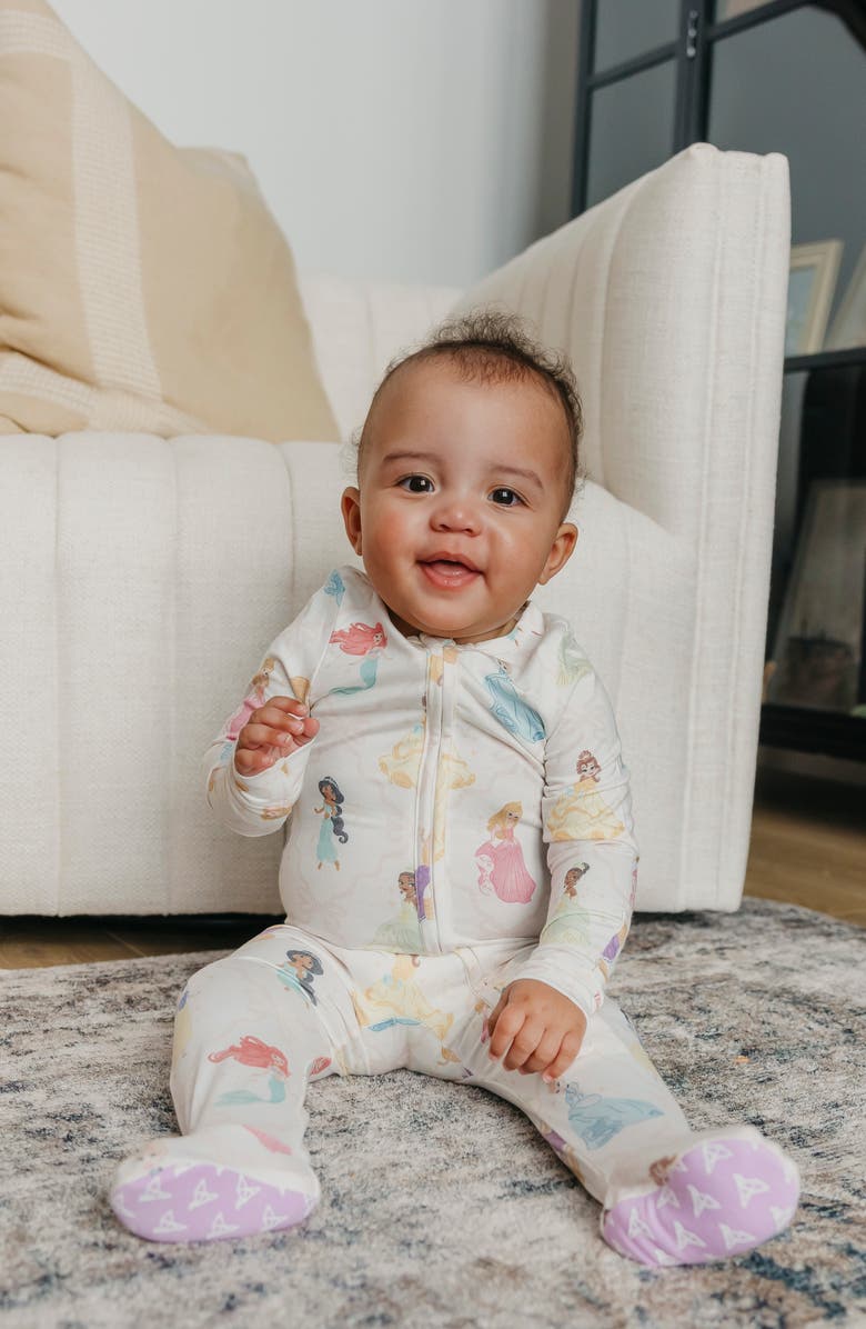 Copper Pearl Disney Princess Zip Footie, Alternate, color, Disney Princess