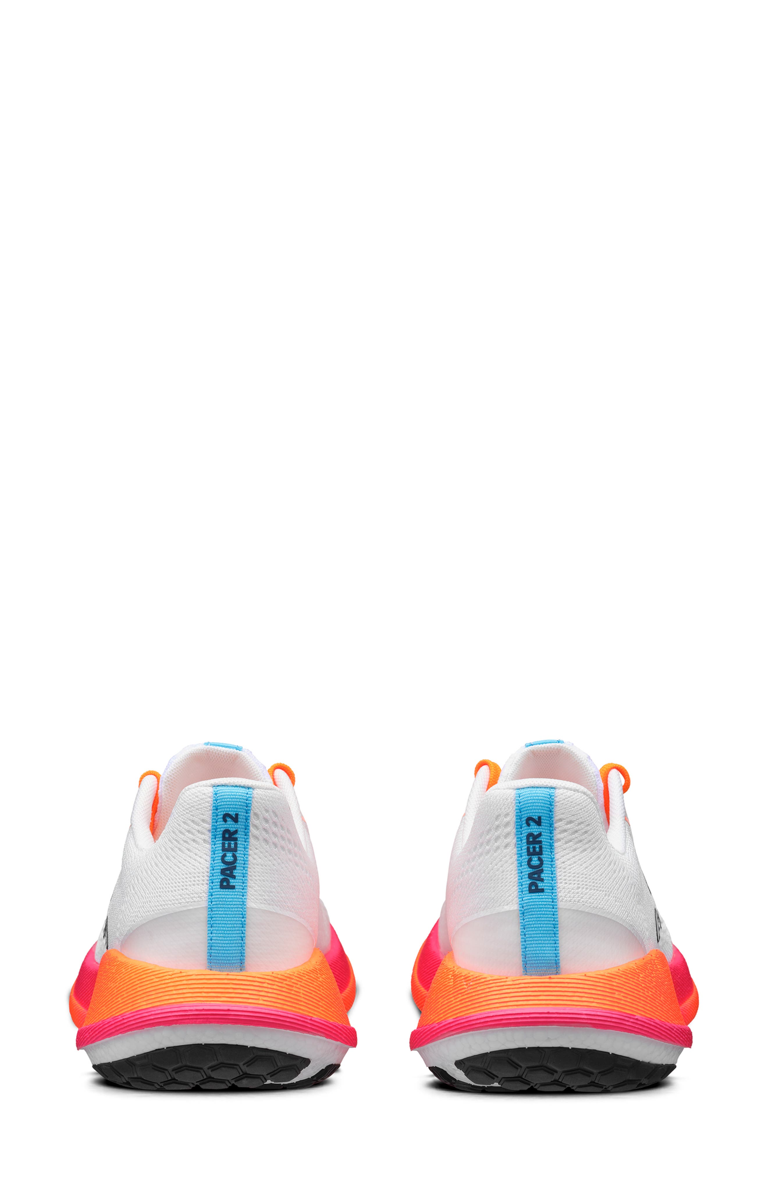 Pacer Low Top Running Shoe, Alternate, color, WHITE/ FLOURANGE