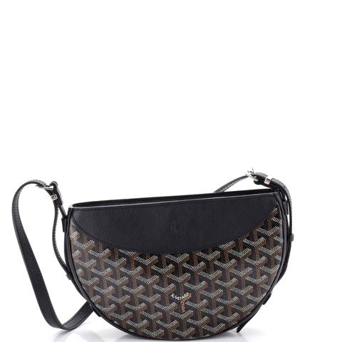 Hirondelle Shoulder Bag Coated Canvas and Leather