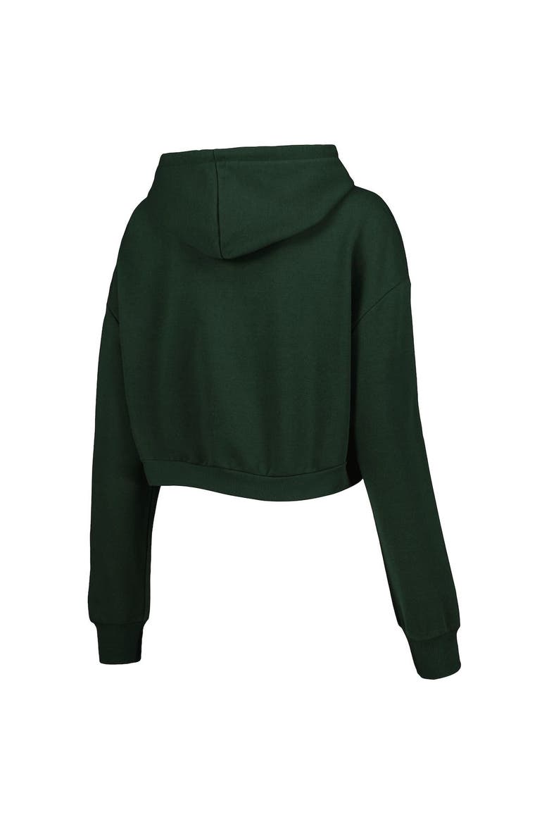 Women's The Wild Collective Green Green Bay Packers Cropped Pullover Hoodie, Alternate, color, Green
