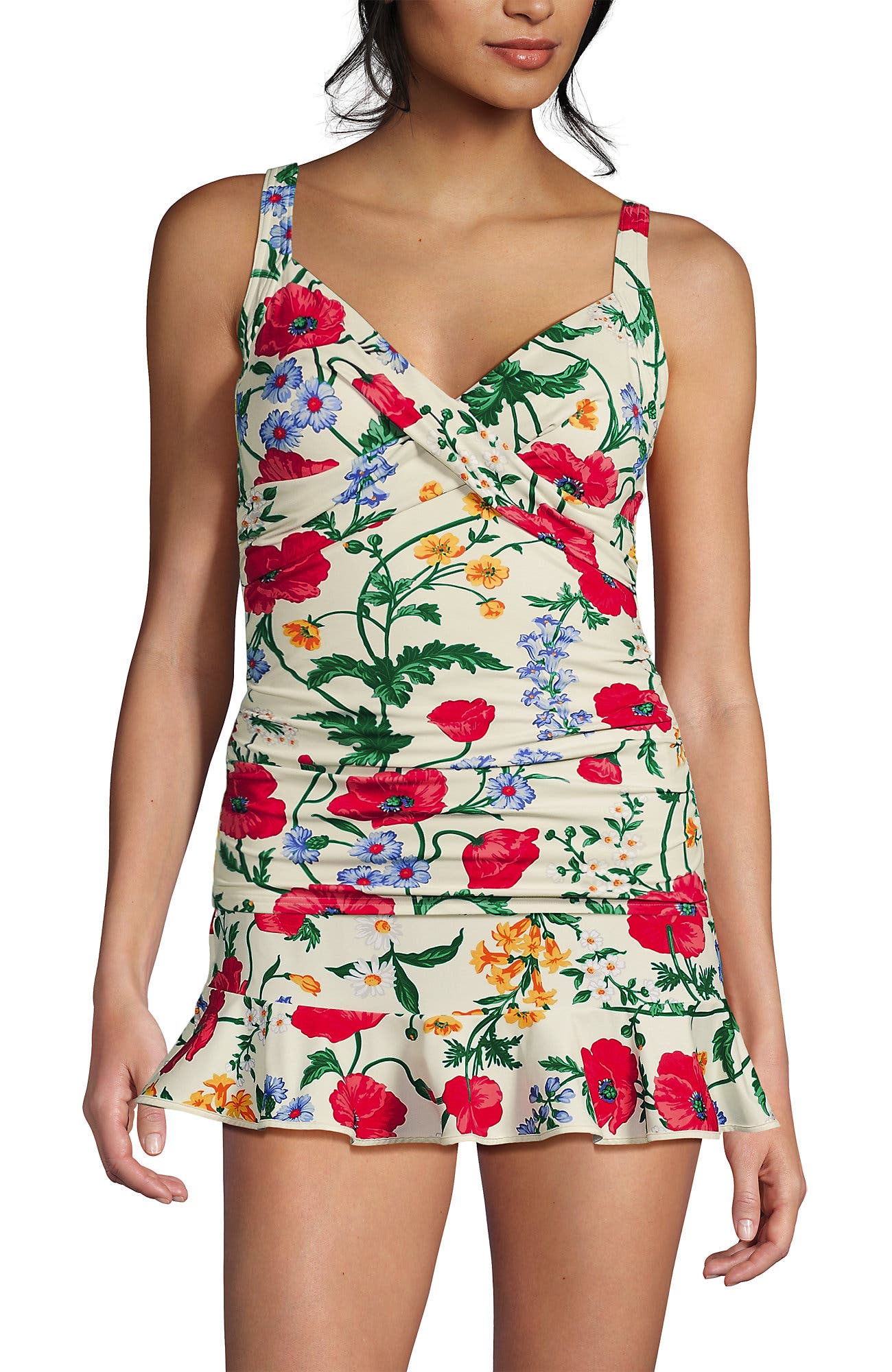 Egret/Poppy Floral