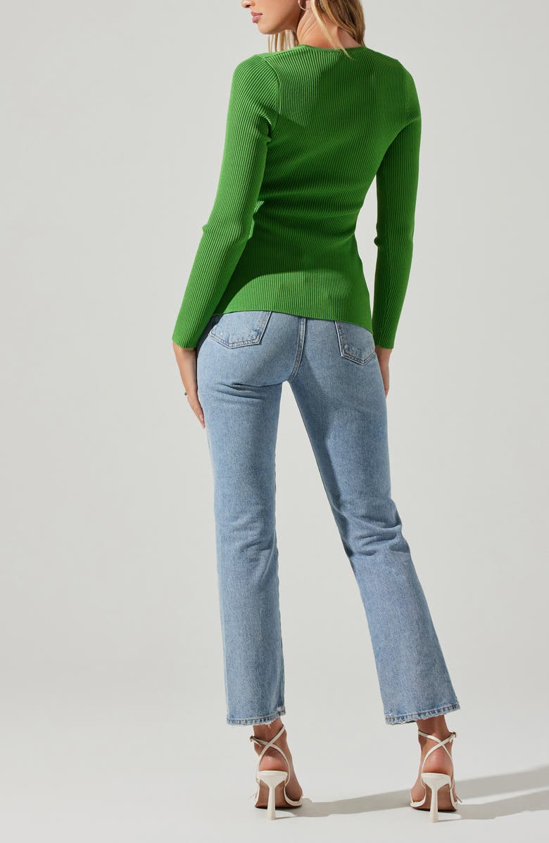 ASTR the Label Ansen V-Neck Sweater, Alternate, color, Bright Green