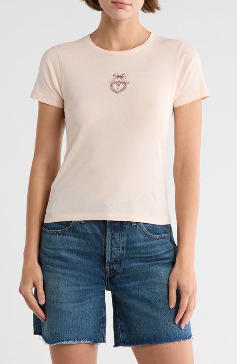 Heart Charm Graphic T-Shirt