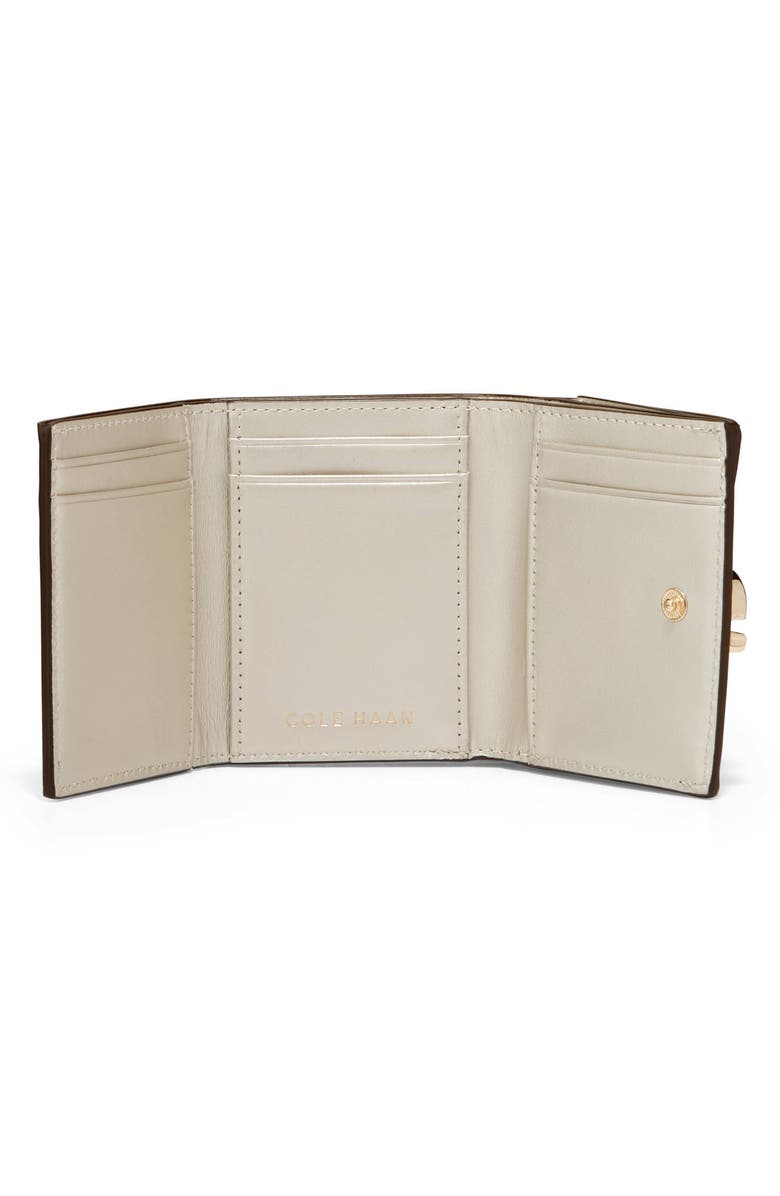 Cole Haan Trifold Metallic Leather Wallet & Keychain Set, Alternate, color, 