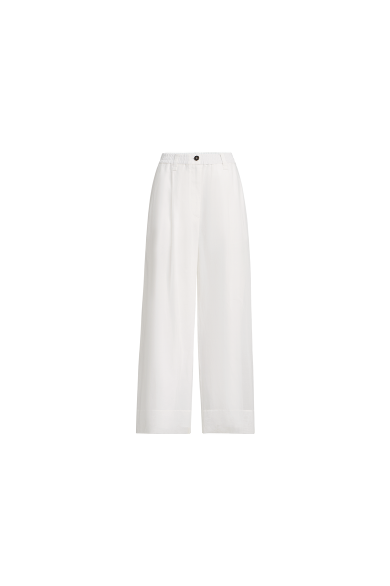 Boxy pleated trousers, Main, color, White