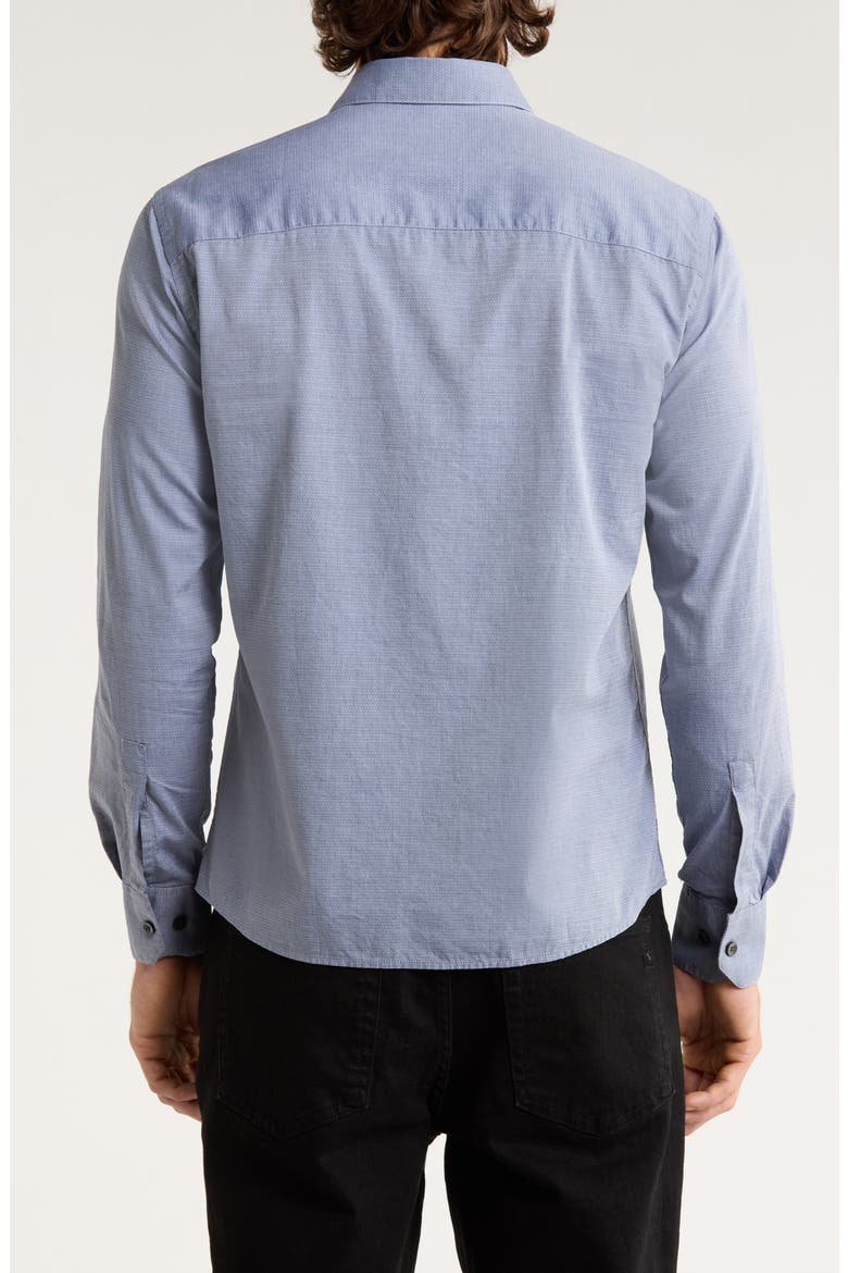 Zigler Two Tone Cotton Jacquard Twill Button-Up Shirt, Alternate, color, GREY