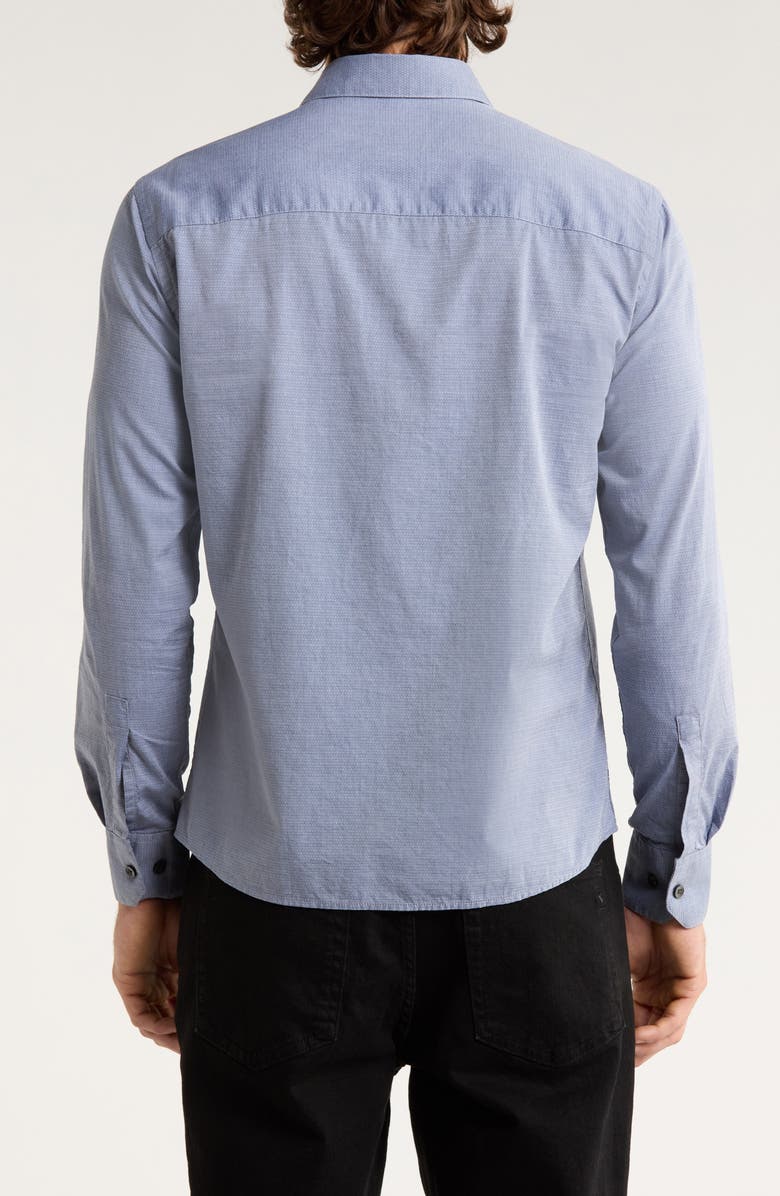 Robert Barakett Zigler Two Tone Cotton Jacquard Twill Button-Up Shirt, Alternate, color, Grey