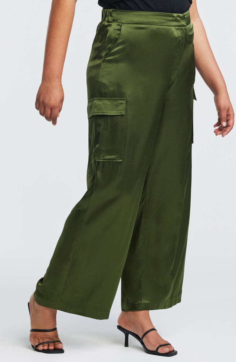 Estelle Tess Satin Wide Leg Pants, Alternate, color,
