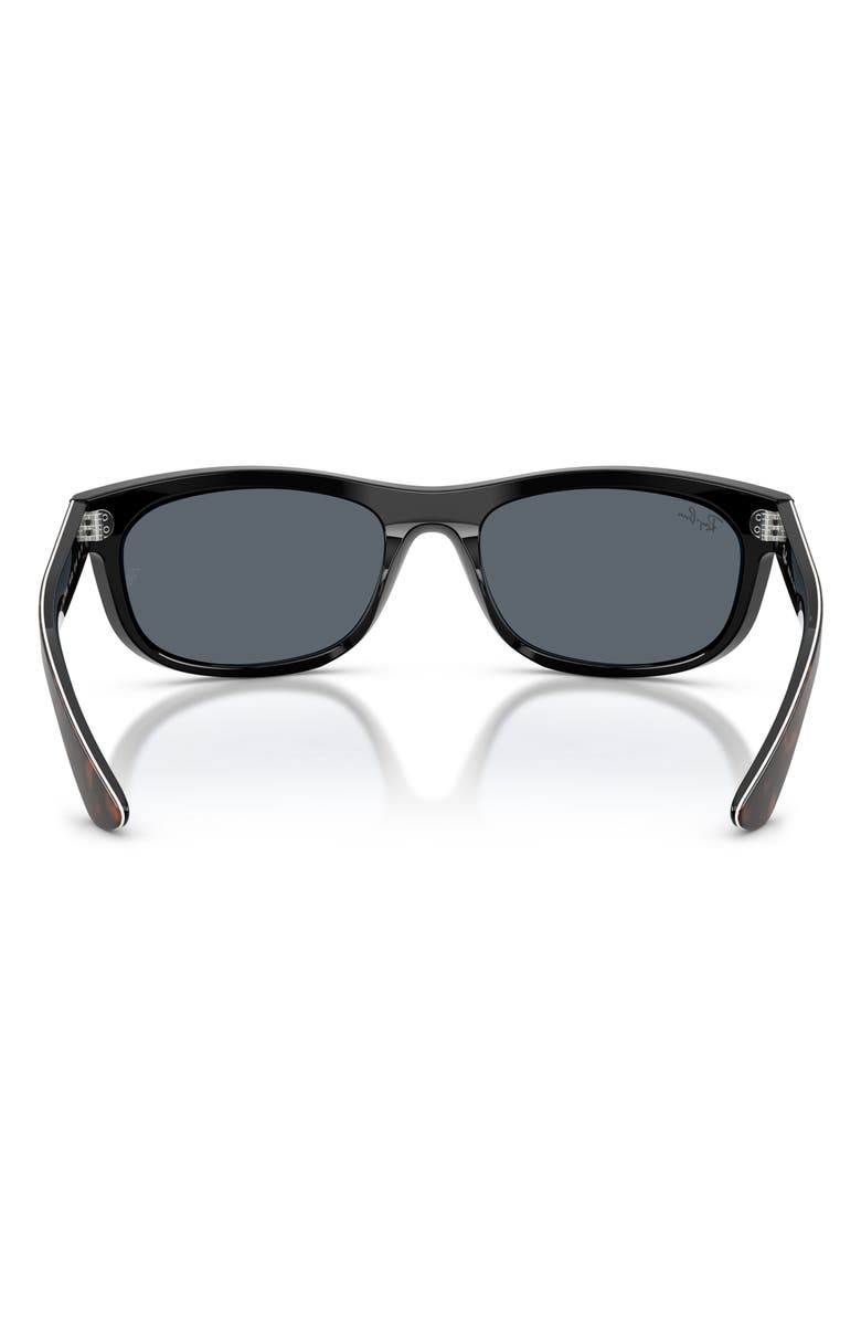 Ray-Ban 62mm Balorama Rectangle Sunglasses, Alternate, color, Havana On Black / Blue