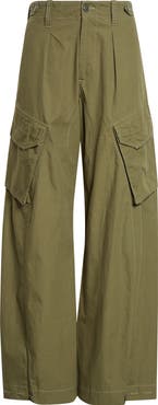 R13 Pleated Barrel Leg Cargo Pants