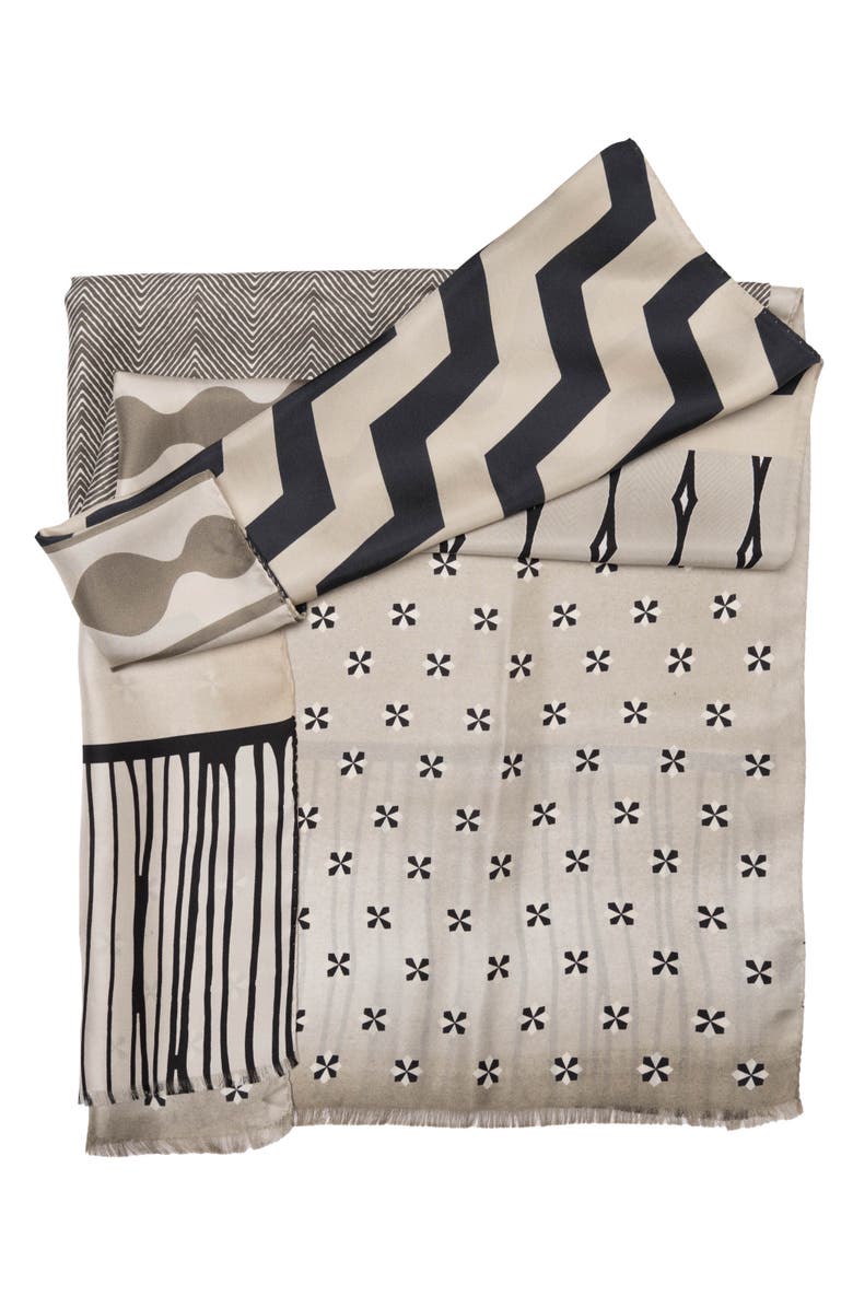 Elizabetta Atri - Large Silk Scarf, Main, color, Sand