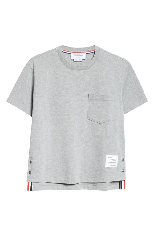 Thom Browne Medium Weight Cotton Jersey Boxy Pocket Tee In Light Grey