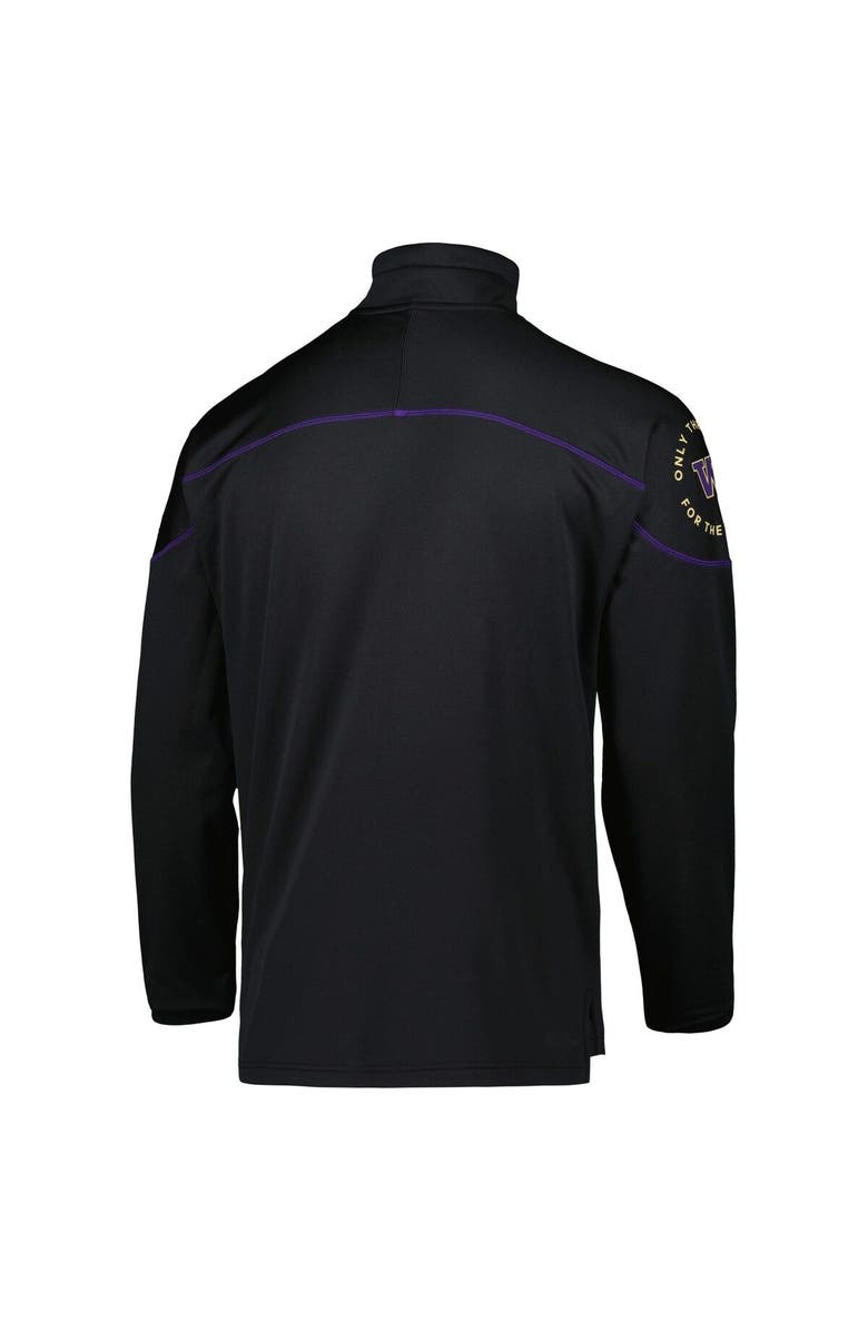 adidas Men's adidas Black Washington Huskies AEROREADY Knit Quarter-Snap Jacket, Alternate, color, 