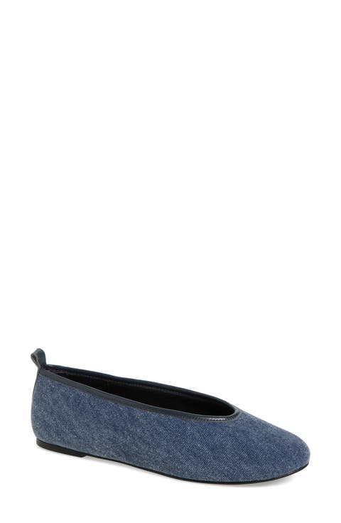【PORTERNA】Eve Denim Flat Shoes Women's Denim Flats | Nordstrom