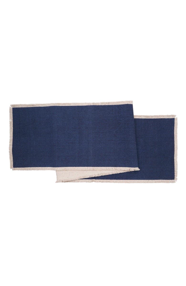 C&F Home Fringed Vintage Indigo Table Runner 14" x 72", Main, color, Blue